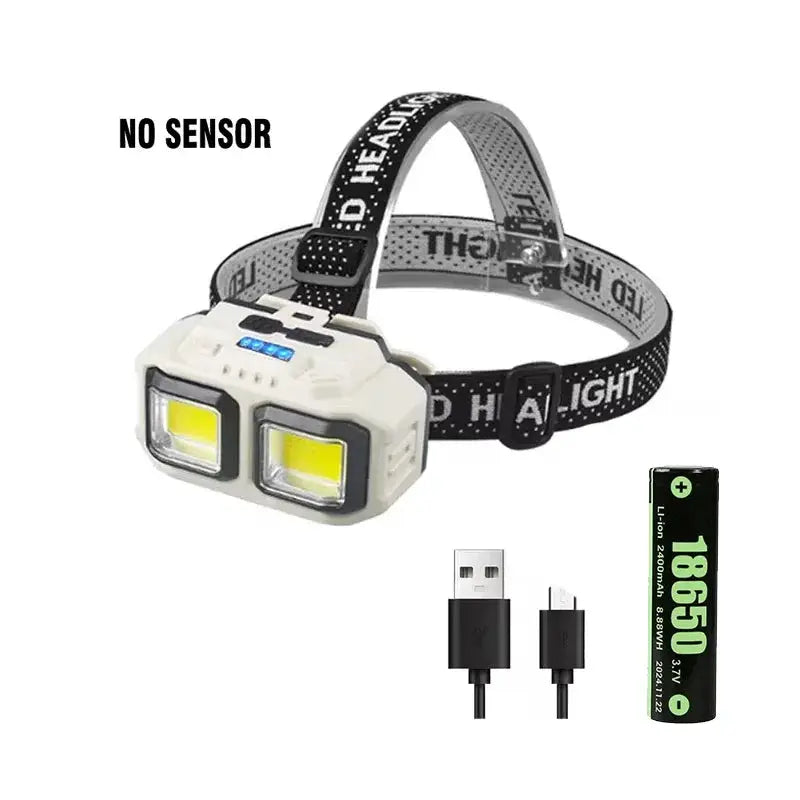 Powerful Induction COB LED Headlamp USB Rechargeable Head Flashlight Work Light Outdoors Camping Search Light Fishing Head Torch from PriceLows™