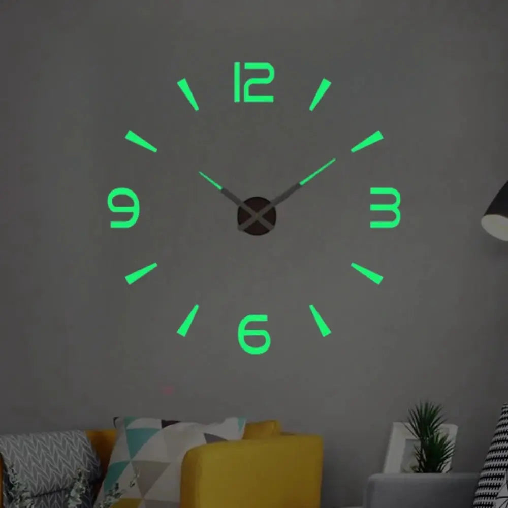 Large 3D Wall Clock Luminous Classic Wall Clocks DIY Digital Clock Wall Watches Stickers Silent Clock for Home Living Room Table from PriceLows™