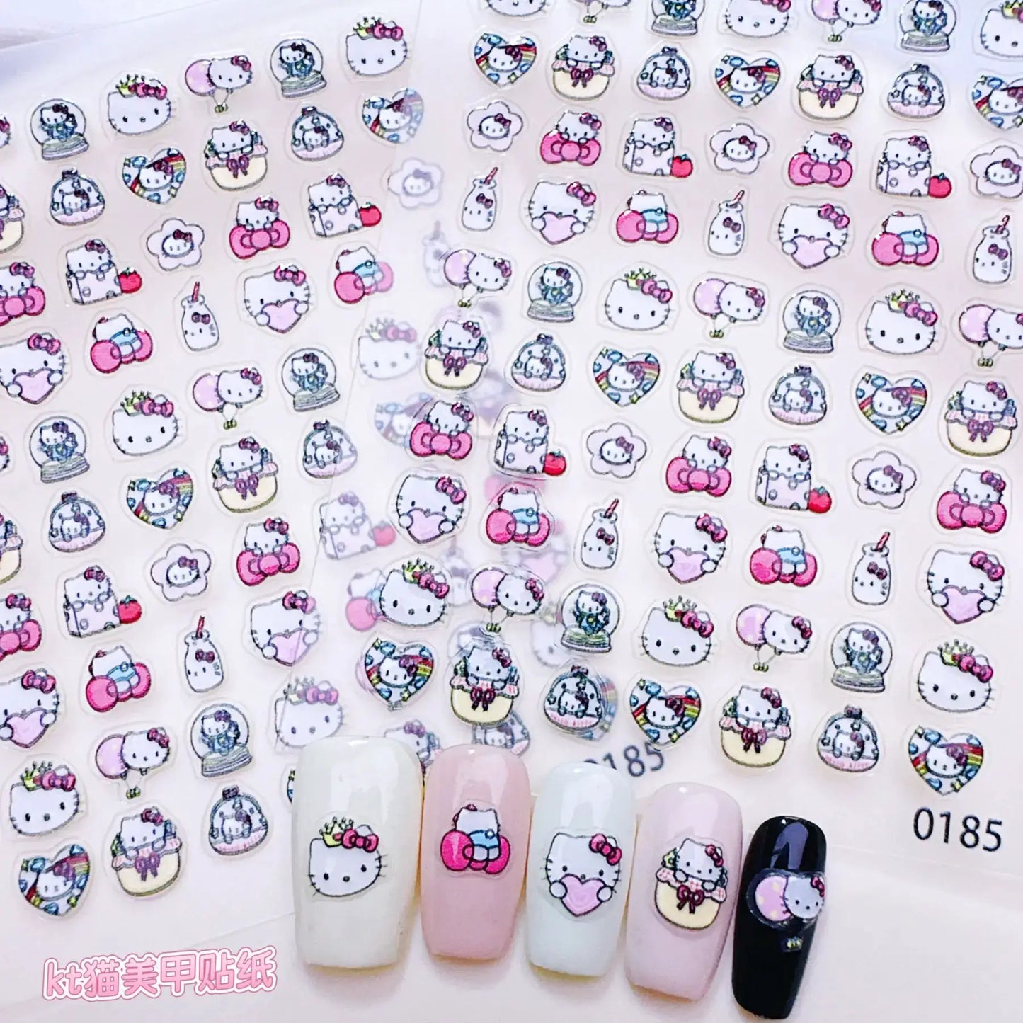 1Pcs Korean Ins Cute Kitty Nail Stickers - Sweet Cartoon Press-On Nail Art Decor for Kawaii Manicures & DIY Designs from PriceLows™
