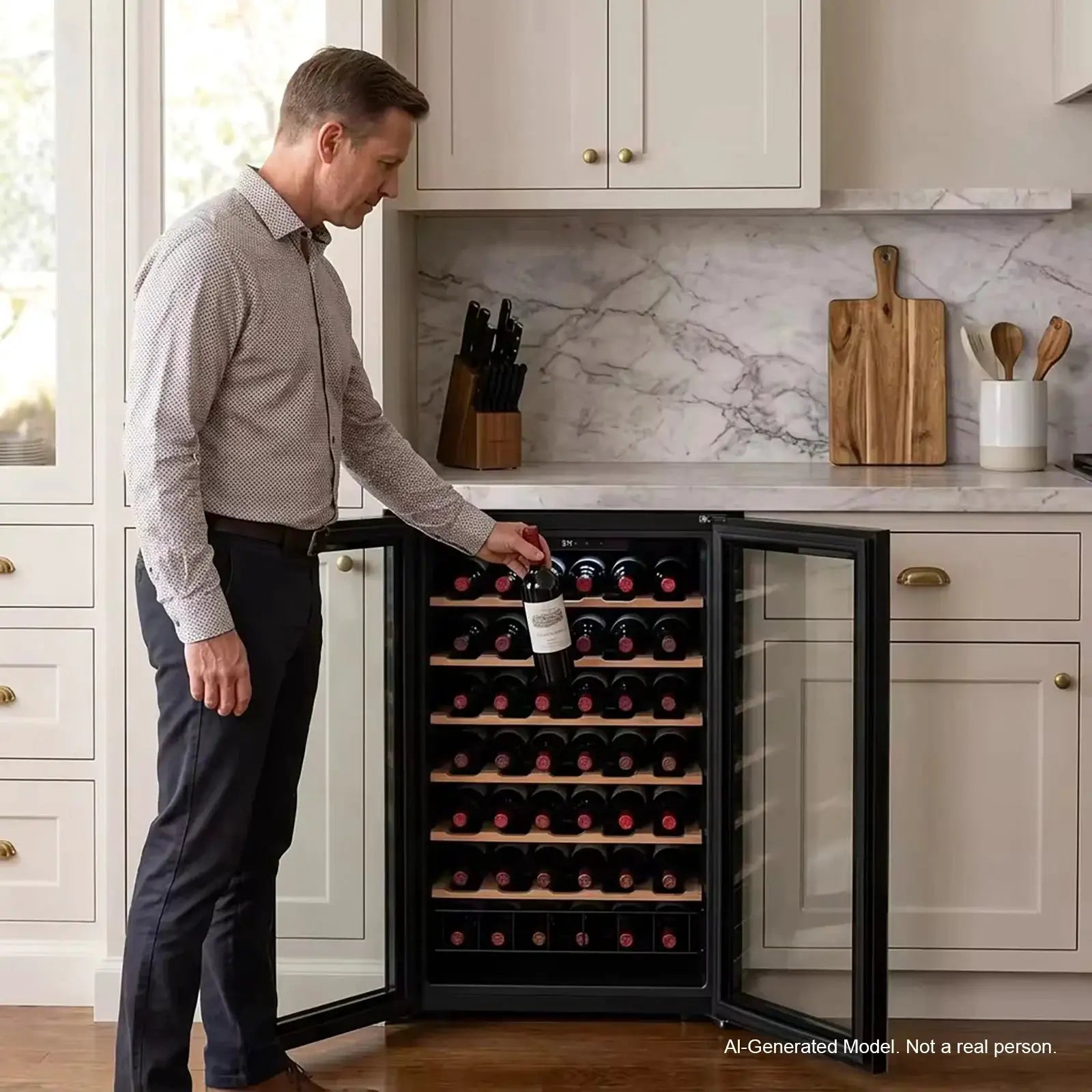 34 Bottle 95L Wine Cooler Refrigerator Quiet Freestanding Wine Fridge for Home/Office from PriceLows™