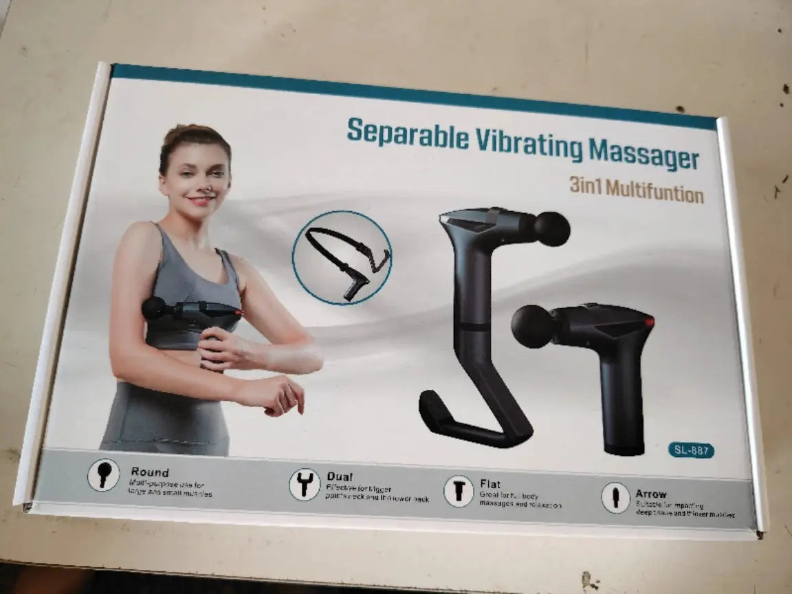 Massage Gun | Extended Long Handle | Rechargeable Battery | Quad Tips
