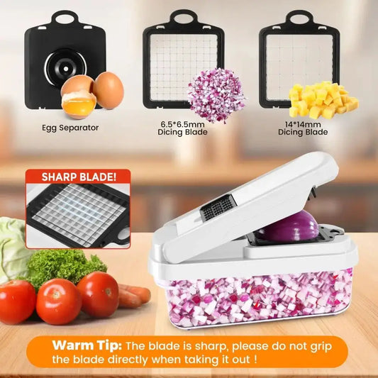 Vegetable Chopper | 18 In 1 Multifunction | Plastic ABS Blade | One Size