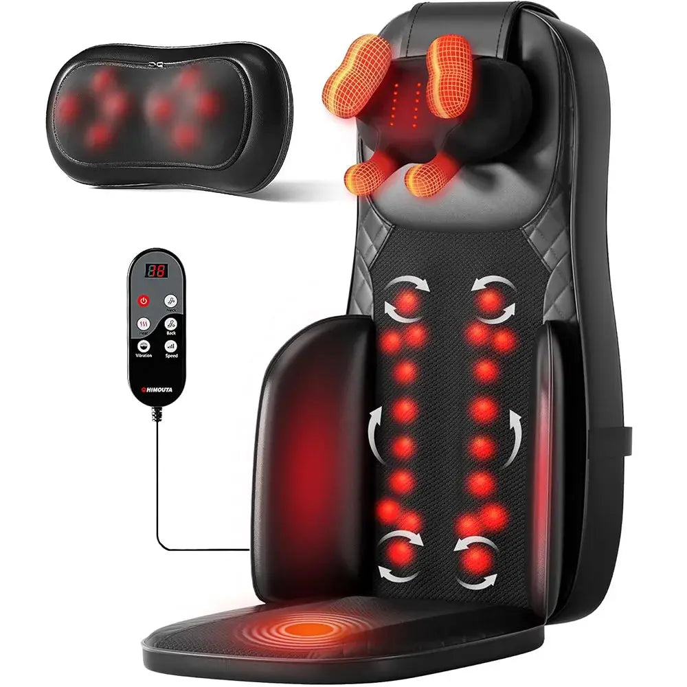 Massage Chair Pad | Shiatsu Kneading With Heat | UL Adapter Included | One Size