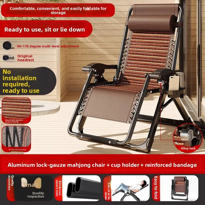Lounge Chair Folding | Stainless Steel Frame | Recliner | One Size