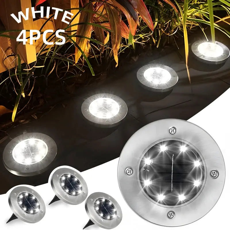 1-8 Packs Solar 8LED Ground Lights Decorative for Outdoor Illumination Stainless Steel Street Lamps For Courtyards Gardens Paths from PriceLows™