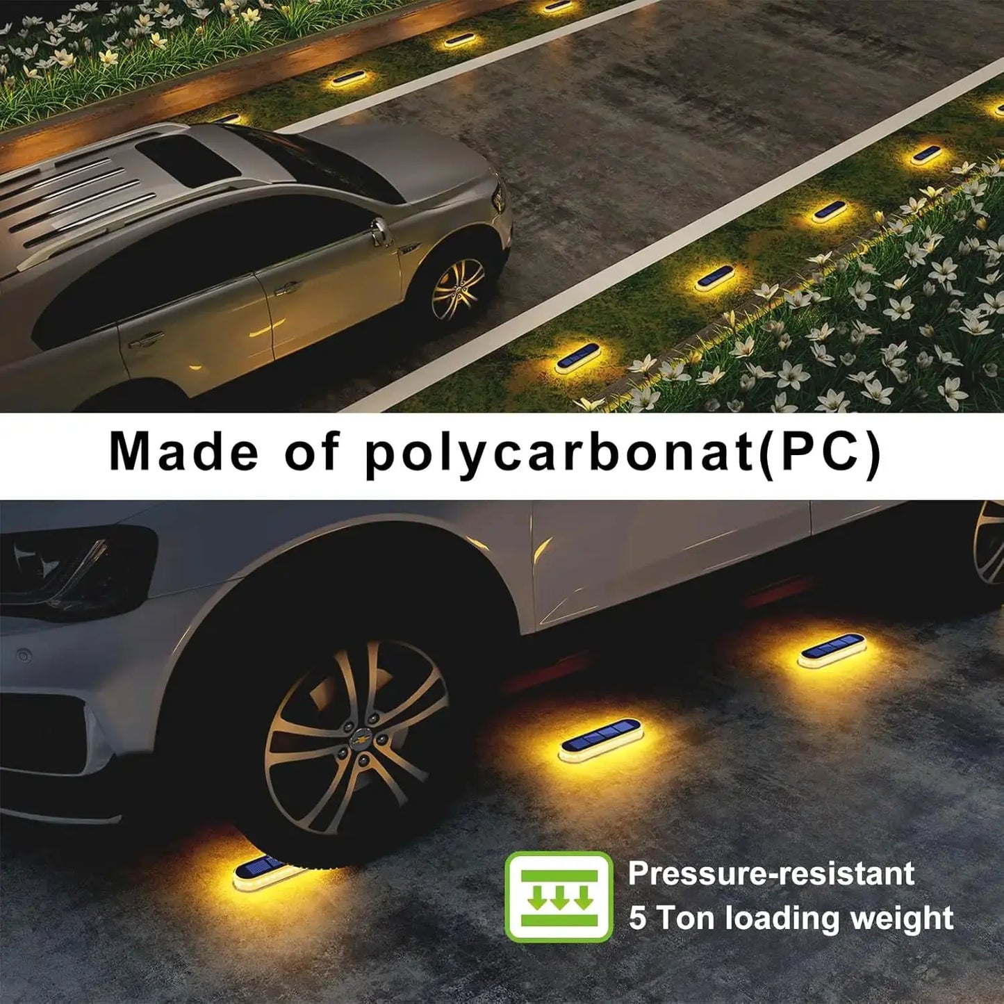 5 Years Lifespan 4 Pack Solar Deck Lights IP68 Waterproof Auto On/Off 5-Ton Anti-Pressure LED Step Lights for Garden Yard solar Path lighting from PriceLows™