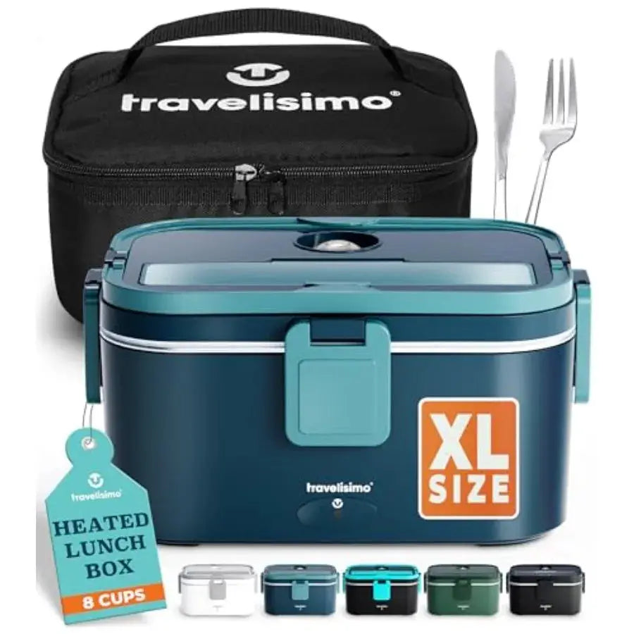 Extra-Large Electric Lunch Box For Adults Holds up to 8 Cups - 100W Heated Lunch Box For Men 1.8L Portable Food Warmer for Trav from PriceLows™