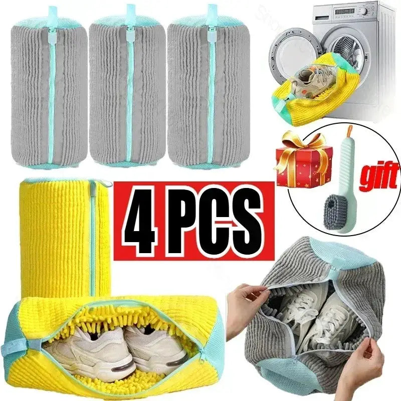 1/2/4PCS Washing Shoes Bag Cotton Laundry Fluffy Fibers Easily Remove Dirt Washing Bags Anti-Deformation Shoes Clothes Organizer from PriceLows™