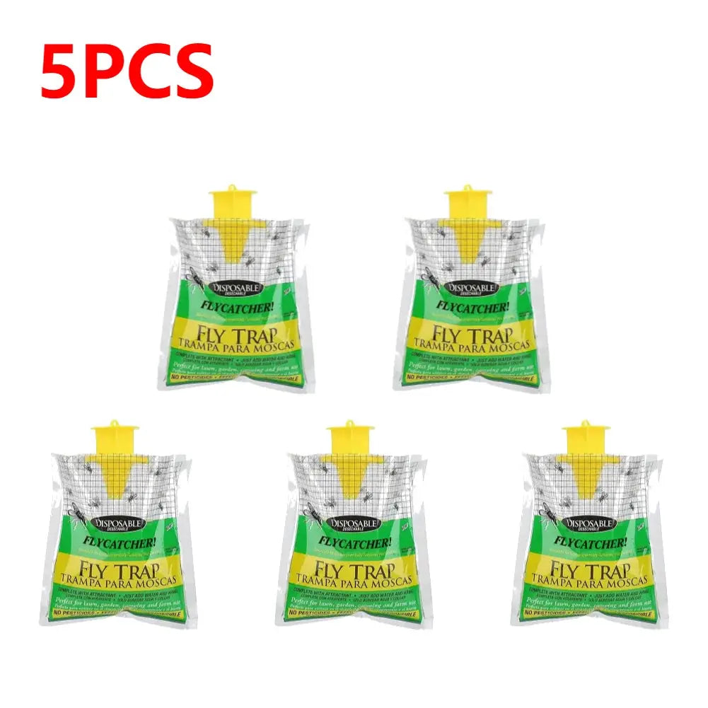 Hanging Fly Trap Bag with Fly Bait Disposable Flies Trap Non-Toxic Mosquito Trap Catcher Fly Wasp Insect Bug Killer for Outdoor from PriceLows™