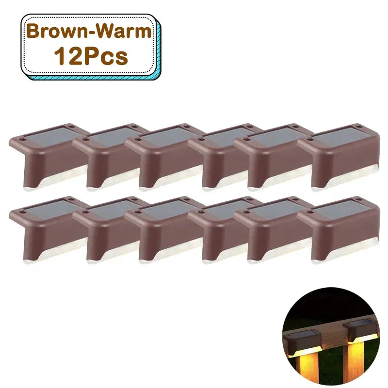 Outdoor Solar Step Lights Warm White LED Waterproof Stair Path Lighting for Garden Patio Fence Balcony Decoration Solar Power from PriceLows™