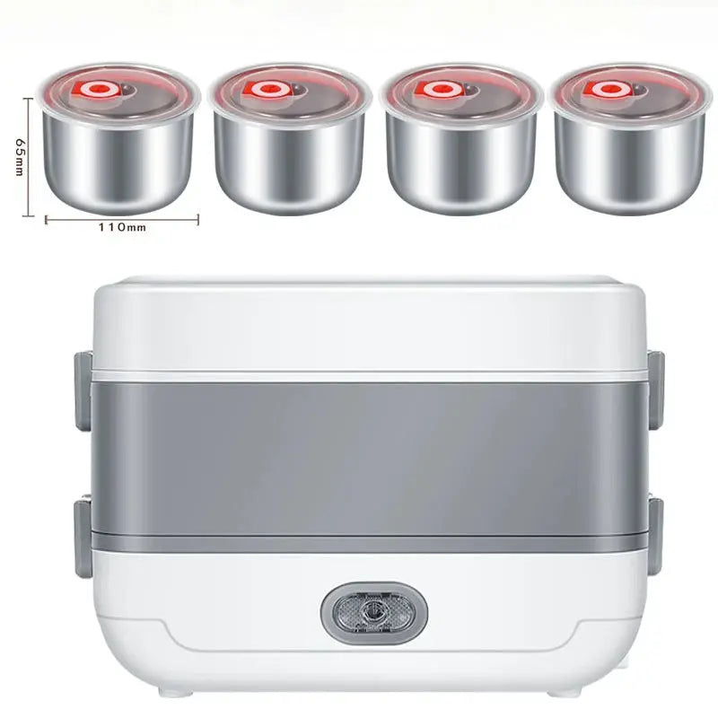 Multifunctional Electric Lunch Box Food Heater, Portable Leakproof Food Warmer Heater for Travel, Car and Home with 2 Layers from PriceLows™