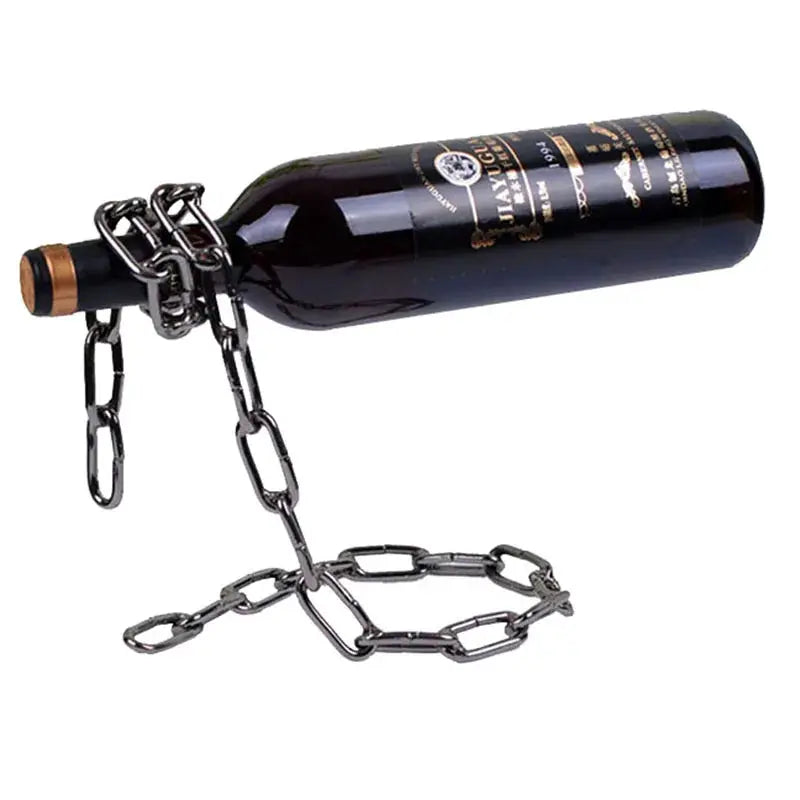 Floating Wine Bottle Holder - Magic Steel Chain Wine Rack for Suspended Display - Holds Any Long-Neck Wine Bottles from PriceLows™