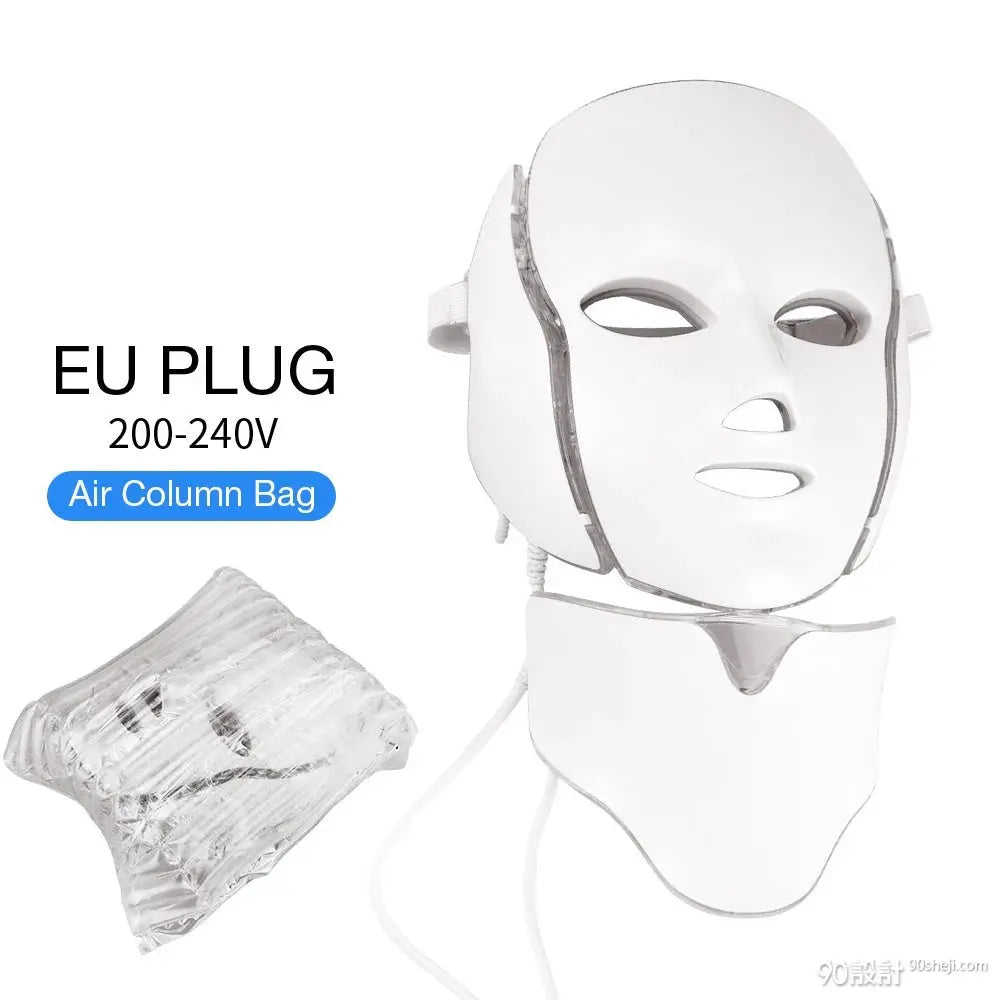 7 Colors LED Facial Mask with Neck LED Light Photon Mask Skin Rejuvenation Anti Acne Beauty Device Face Lifting Firm Massager from PriceLows™