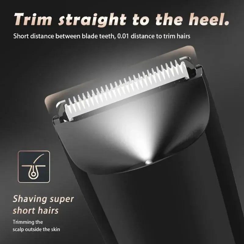 Men's Groin Trimmer | Ceramic Blade Head | Wet Dry Shaver | 2 Guard Attachments