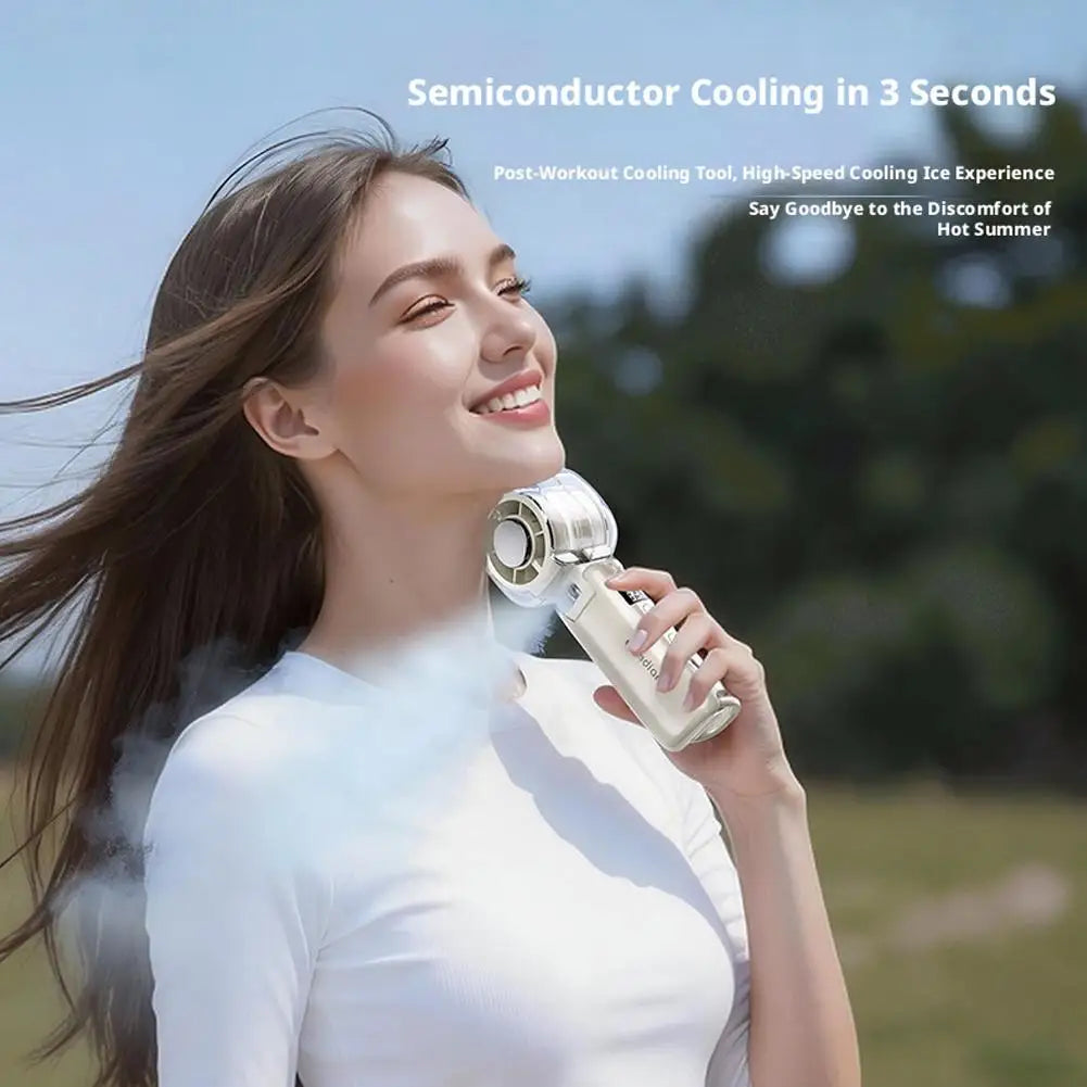 Handheld Misting Fan | USB Rechargeable | 3000mAh Battery | LED Display