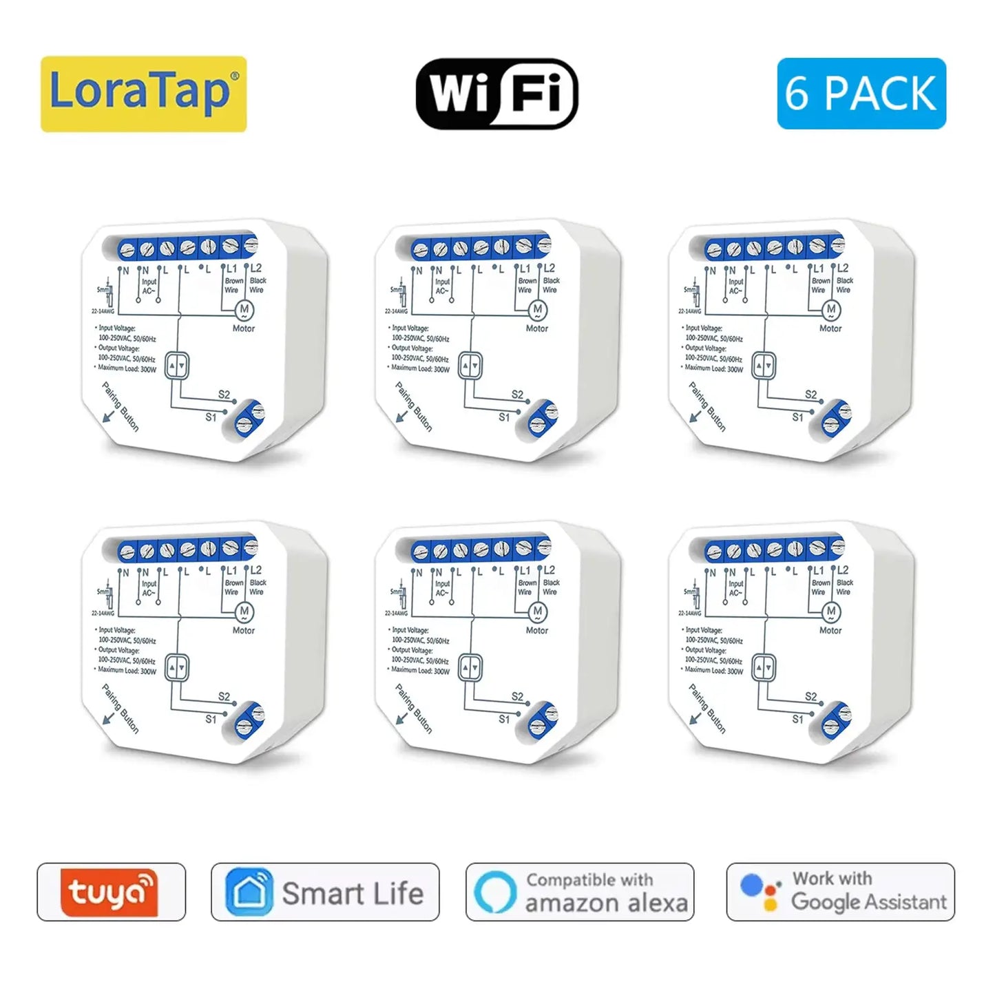 Tuya Smart Life WiFi Curtains Switch Connected Roller Shutters Control Blinds Motor Google Home Alexa Electric Window LoraTap from PriceLows™