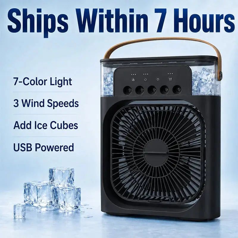 Portable Cooling Mist Fan | U S B Powered | Desktop Acrylic Design