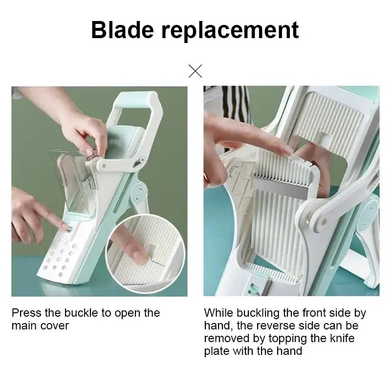 Vegetable Slicer | 5 In 1 Mandoline Set | Stainless Steel Blades | Adjustable