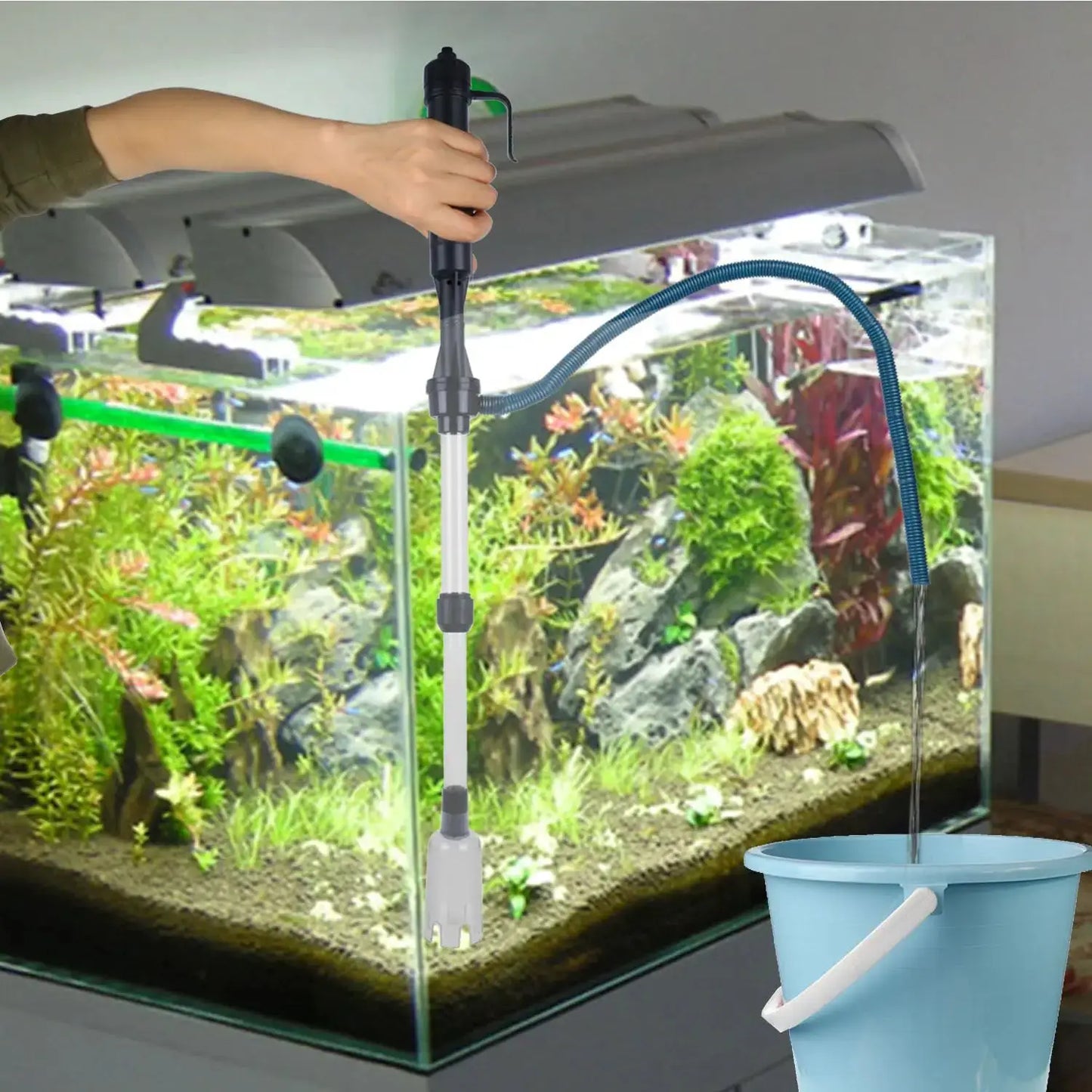 Aquarium Gravel Cleaner Siphon | 520 Lph Flow Rate | Adjustable 56 To 80 Cm