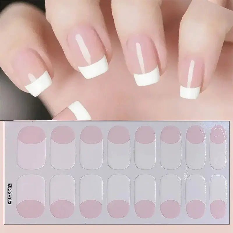 14/16Tips Full Cover Gradient Nail Stickers Multi Color Self Adhesive Slider No Need UV Lamp Cured Press ON Nail Decal from PriceLows™