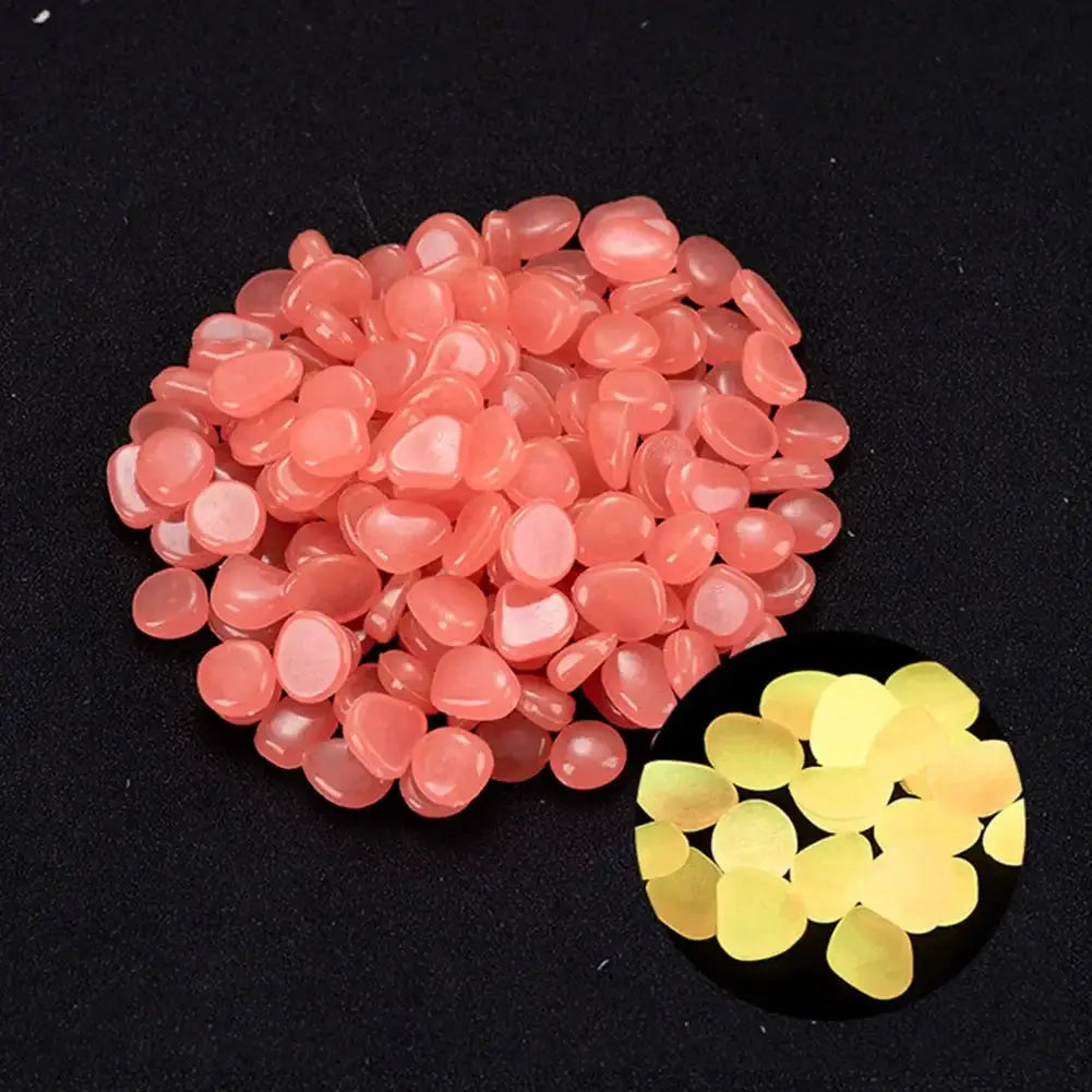 100Pcs Pebbles Glow In The Dark Pebbles Glowing Stones Fish Tank Aquarium Decor Rocks Pebbles for Garden Yard Patio DIY Stones from PriceLows™