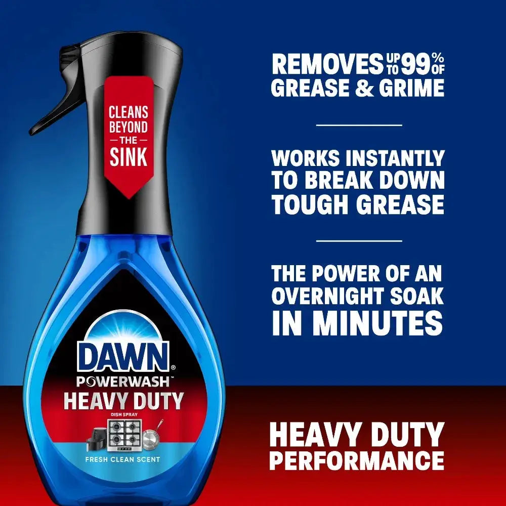 Heavy Duty Dish Spray | Fresh Clean Formula | 21.5 Oz | 2 Pack