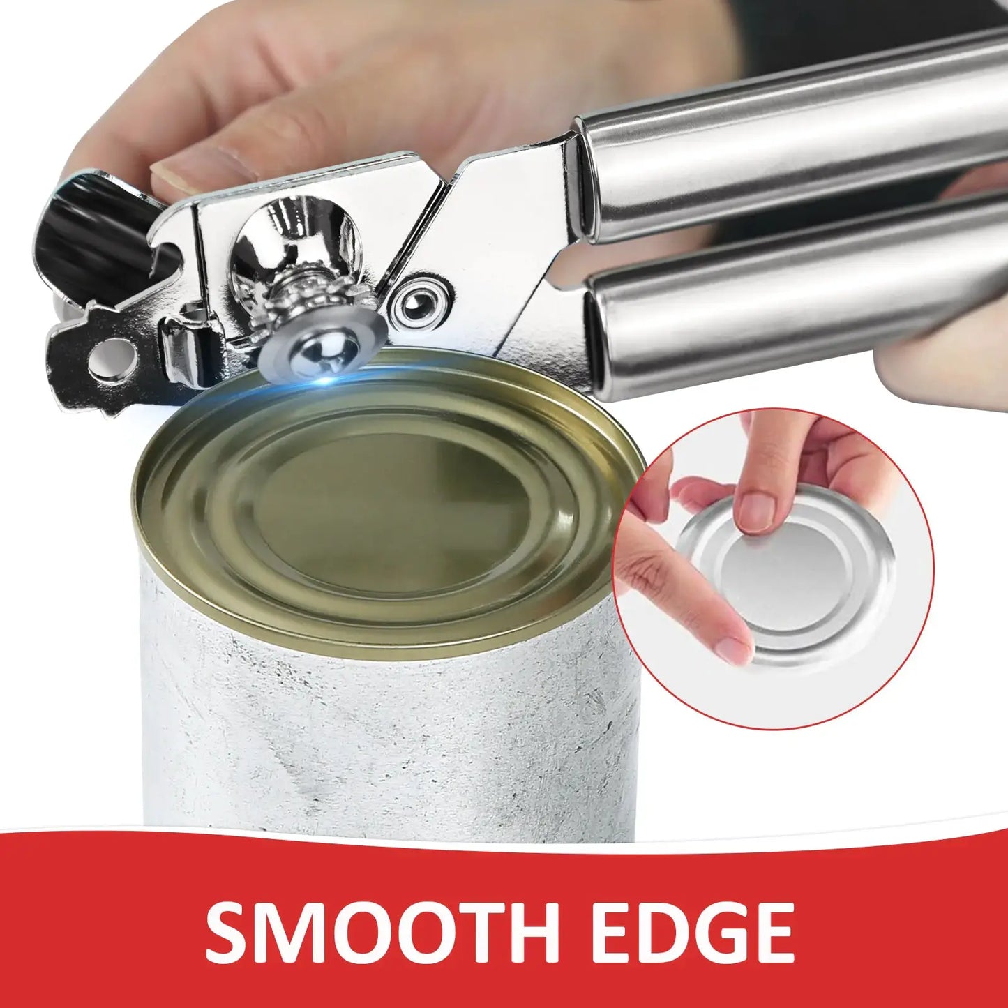 KOOMADE Stainless Steel Can Opener Safety Kitchen Tools Easy Grip Side Cut Manual Opener for Cans' Lid Kitchen Gadgets from PriceLows™
