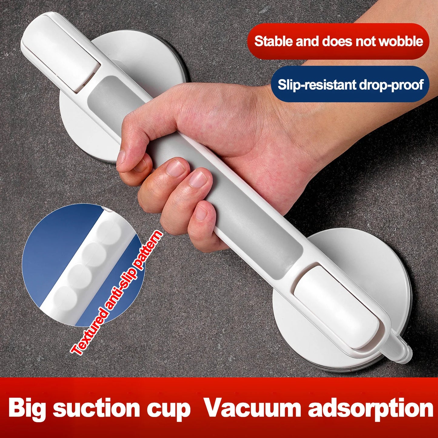Shower Grab Bar | Suction Cups | Anti Slip | One Size