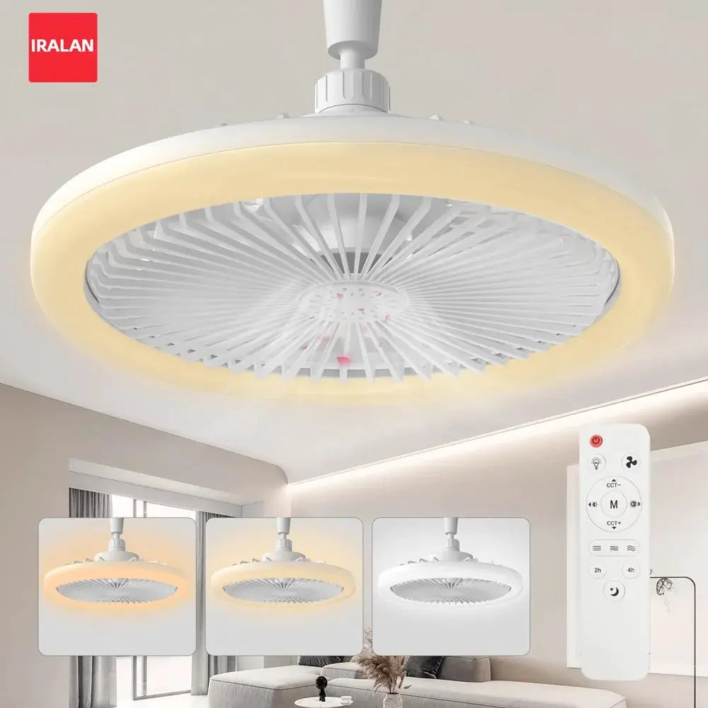 Ceiling Fan With Light | E27 Socket | 3 Fan Speeds | 3 Light Colors