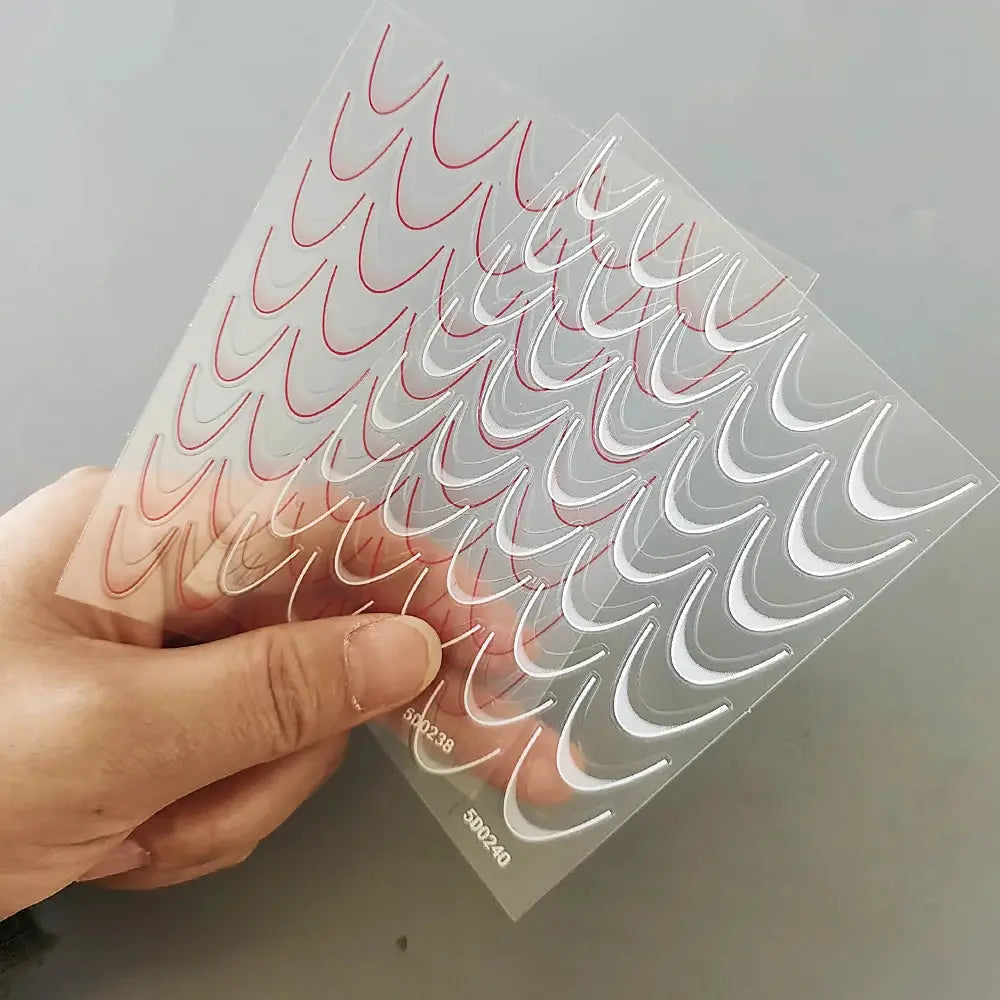 2Sheets French Gradient Line Nail Art Stickers 3D Self-Adhesive White+Black Slider Design Stencil Manicure Guides DIY Nail Decor from PriceLows™