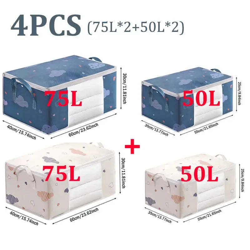 Big Capacity Storage Bag 4/2/1PCS Quilt Clothes Moisture Dust Proof Proof Organizer Duvet Blanket Sorting Bags Luggage Bag from PriceLows™