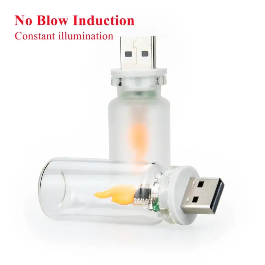 LED Flame Night Light | USB Powered | Frosted Glass | Indoor Lamp
