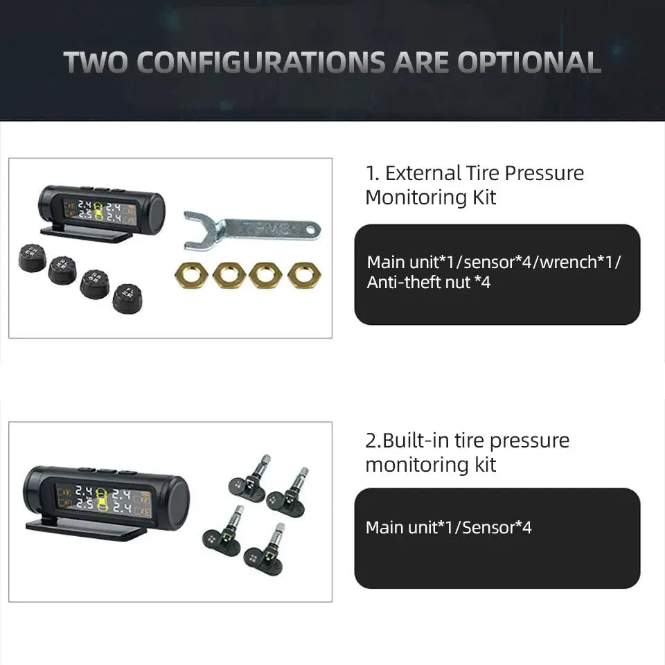 Acceo TPMS Car Tire Pressure Monitoring System 4 Sensors Wireless Real-Time Pressure & Temperature Safety Alarm Monitor from PriceLows™