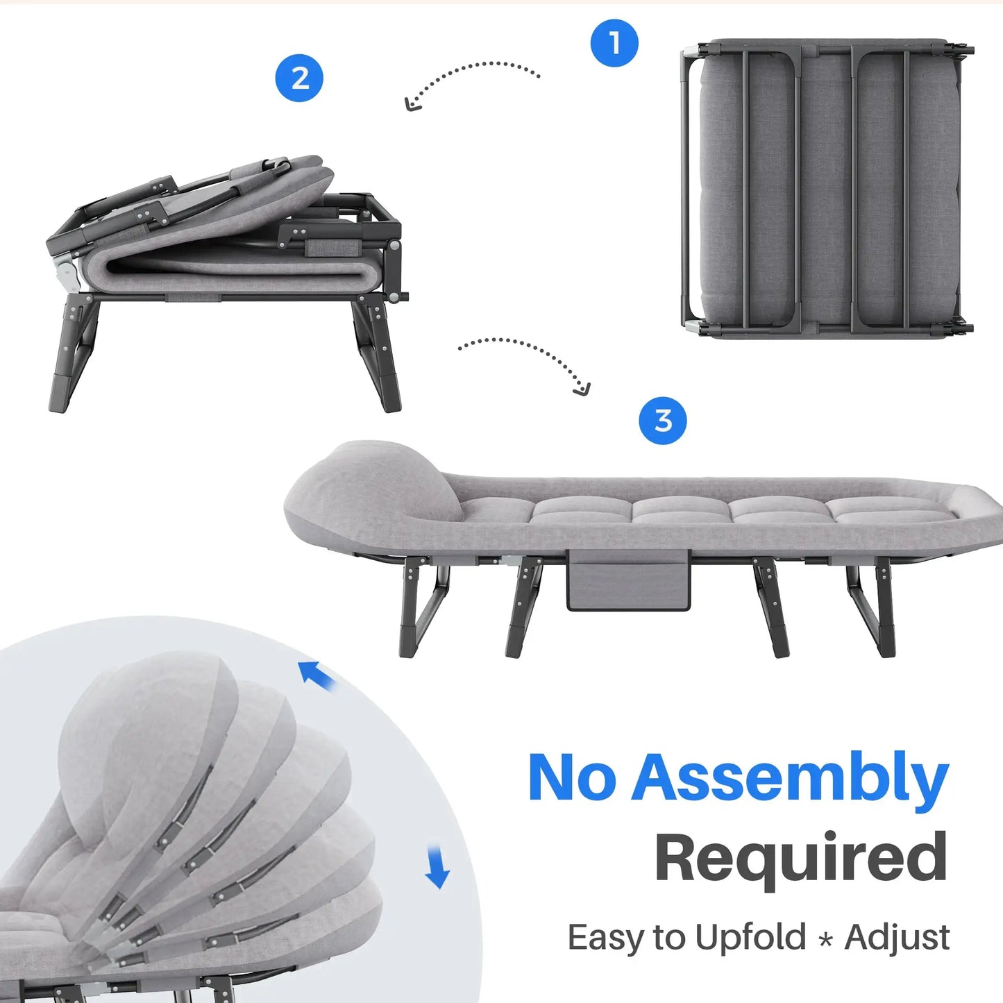 Folding Camping Bed | Mattress Included | 450 Lbs Capacity | Carry Bag Included