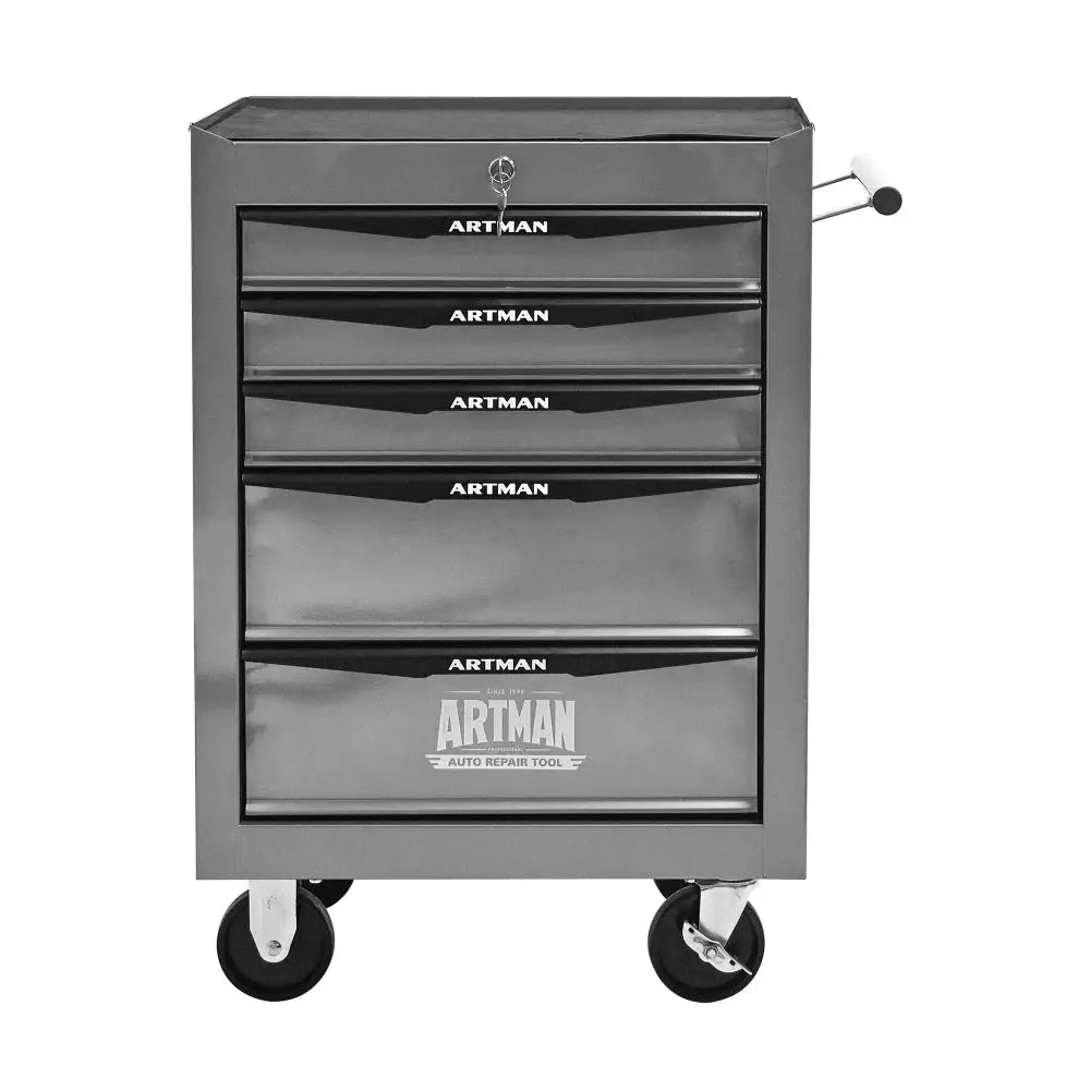 30 Inch 5 Drawer Rolling Tool Chest Metal Tool Cabinet with Ball Bearing Slides Steel Storage Box with Wheels Lockable Black Red from PriceLows™