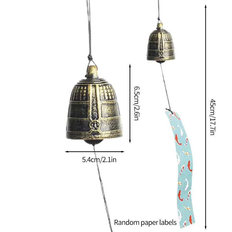 Japanese Wind Chimes Cast Iron Wind Bells Hanging Pendant Feng Shui Good Luck Temple Wind Bells Outdoor Home Garden Decoration from PriceLows™