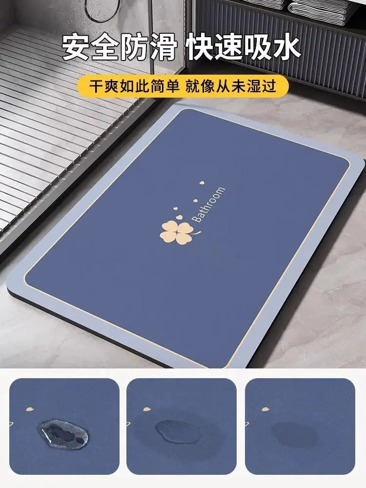 Diatomite Bath Mats Bathroom Absorbent Anti Slip Floor Mat Foot Carpet Quick Dry Shower Toilet Rug Doormat Washable from PriceLows™