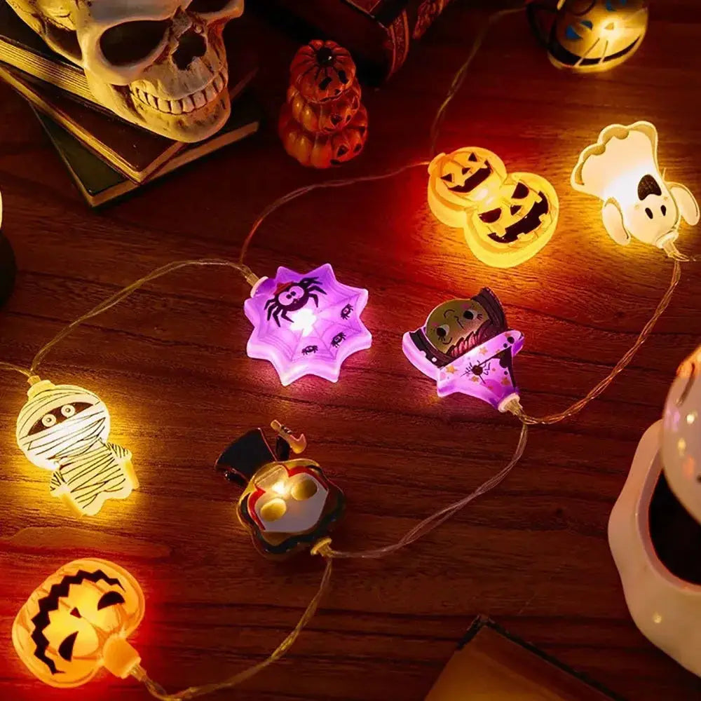 Halloween LED String Lights | Battery Operated | Ghost Pattern | Indoor Use