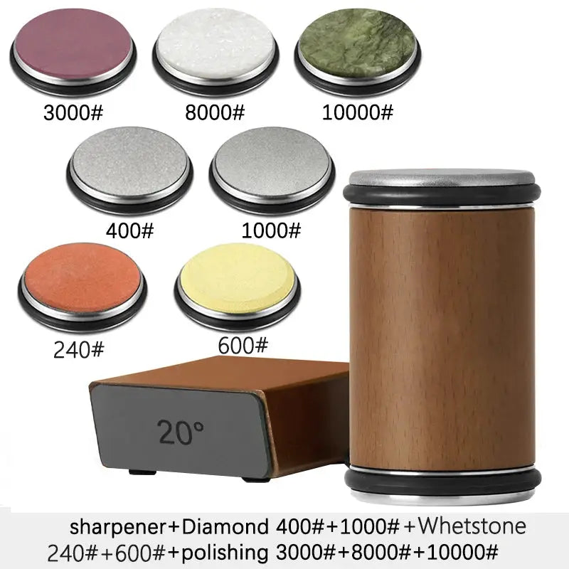 Knife Sharpener | Double Sided Diamond | 15/20 Degree Magnetic Roller