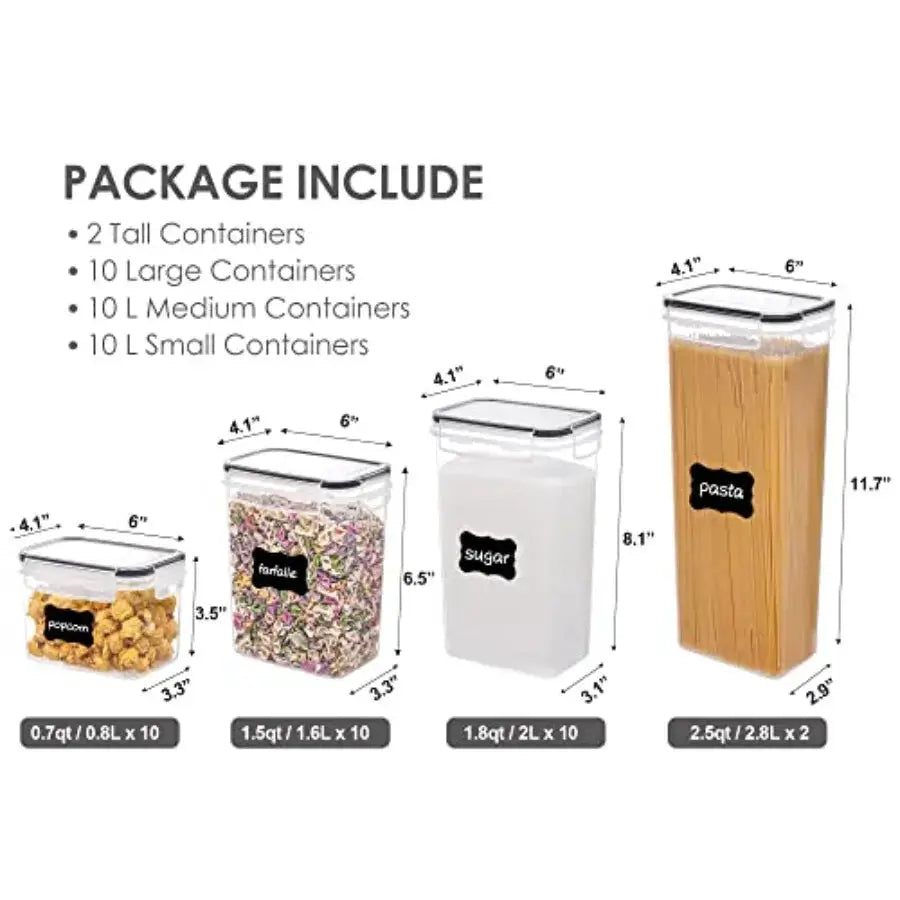 32pcs Airtight Food Storage Containers Set, BPA Free Plastic Kitchen and Pantry Organization Canisters with Lids for Cereal, Dr from PriceLows™