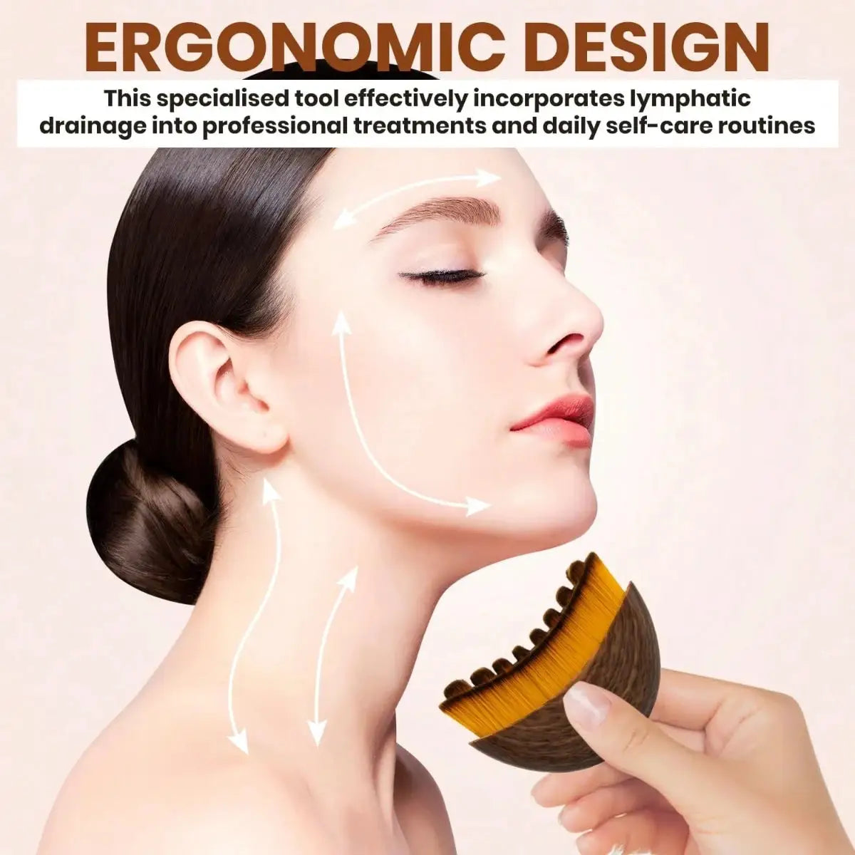 Lymphatic Face Brush | Silicone Sculpting Design | Ergonomic Jawline Contour Tool