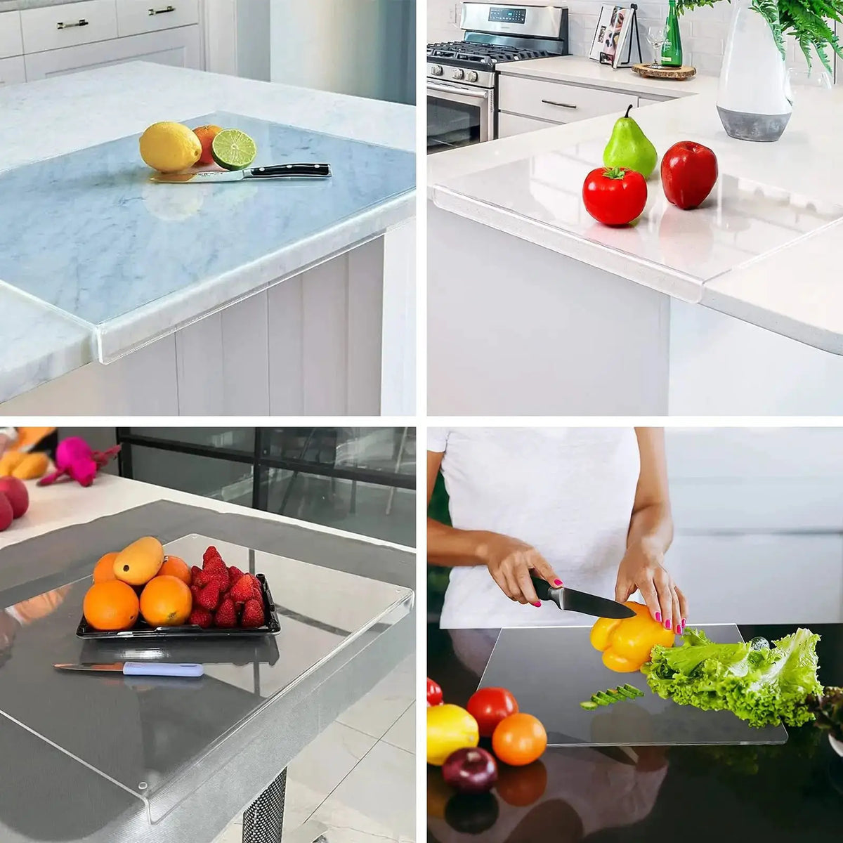 Acrylic Cutting Board | Transparent Anti Slip | Countertop Protector