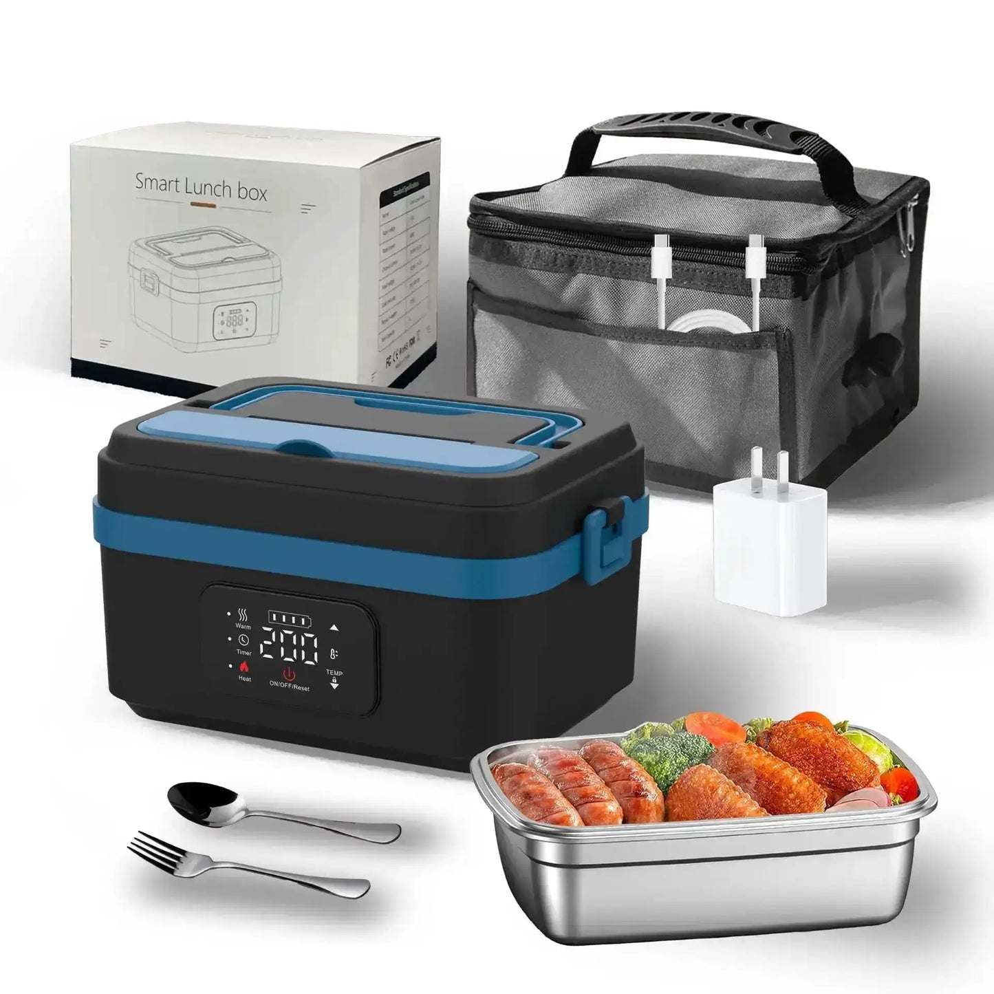 Portable Cordless Electric Lunch Boxes Automatic Self-Heating Food Warmer for Office School from PriceLows™