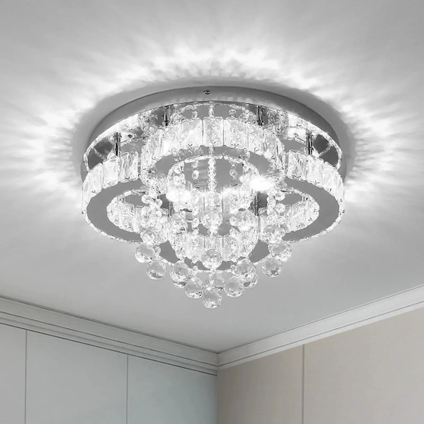 VETRULUS Crystal Chandelier Luxury Pendant Ceiling Lamp Living Room Bedroom Decorative Led Light Lighting Fixture Modern Home from PriceLows™