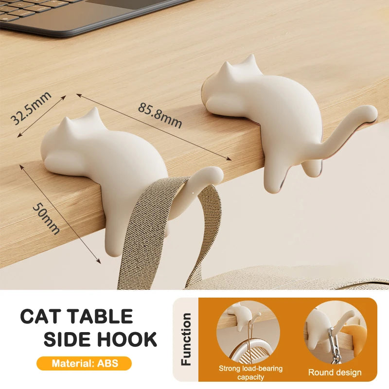 Cute Cat Bag Hook Portable Table Hook Handbag Backpack Organizer Holder for Home Office Desk Side Decor Travel Bag Hanger from PriceLows™
