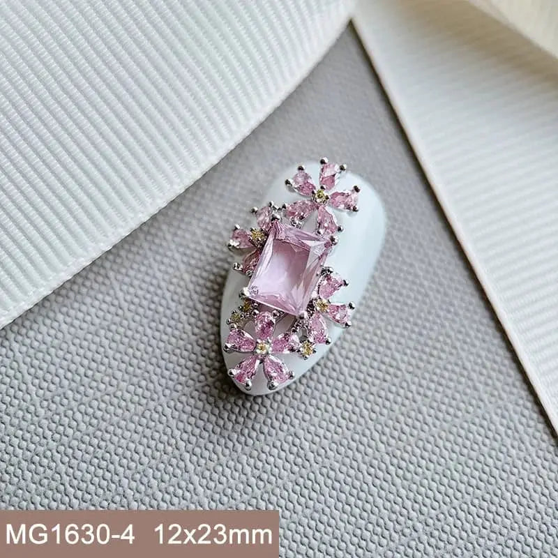 10pcs Luxury Flower Laurel Wreath Zircon Metal Nails Jewelry Decorations DIY Wearing Nail Art Accessories Charms Parts Supplies from PriceLows™