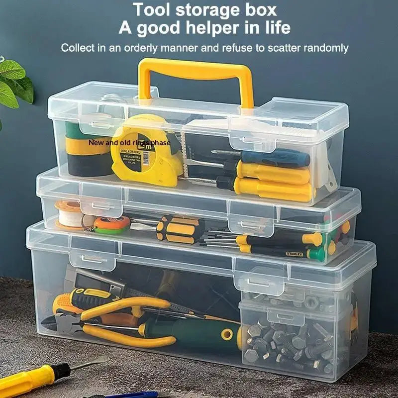 SUSU Handheld Toolbox Portable Large Capacity Thickened Plastic Hardware Tool Storage Box With Handle Tool Organizer Box from PriceLows™