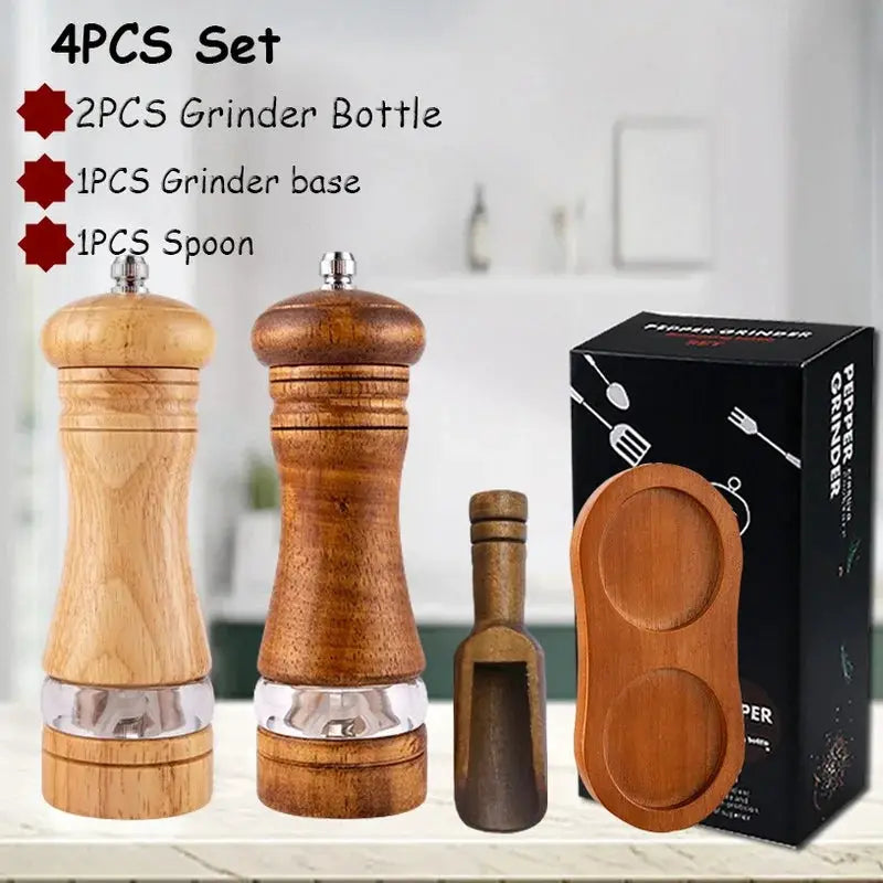 Pepper Grinder | 6-Inch Body | Adjustable Ceramic Mills | Salt Pepper Set