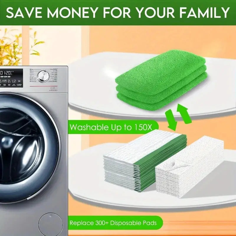 Reusable Ultra-fine Fiber Mop Pads, Excellent Water Absorption, Strong Adhesion Replacement Cleaning Pads Compatible with Most S from PriceLows™