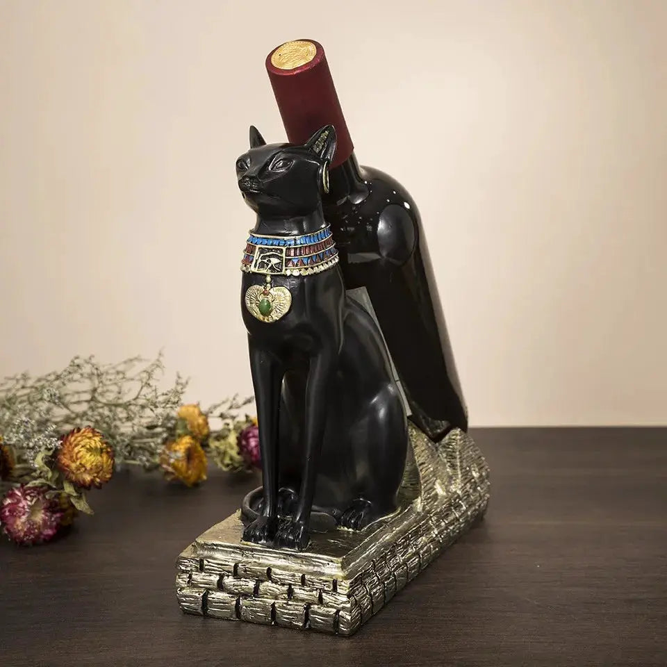 Egypt Anubis Wine Rack Bastet God Cat Wine Bottle Rack Resin Arts And Crafts Bar Ornament Decoration from PriceLows™